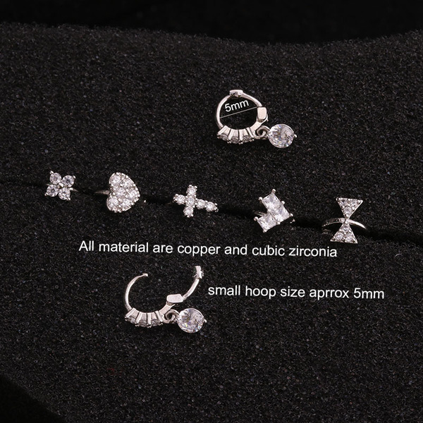 earrings with zircon