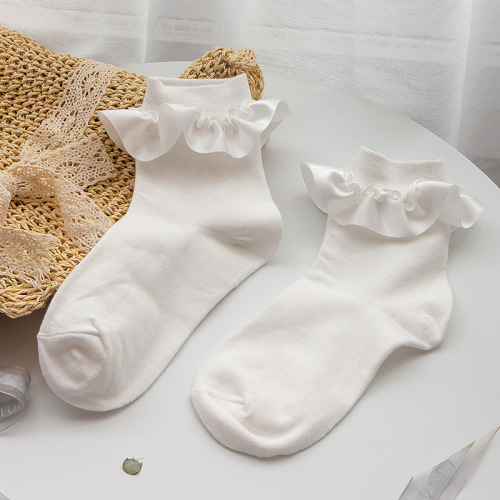 Japanese fresh cotton satin lace socks Korean ins fashion versatile basic student socks