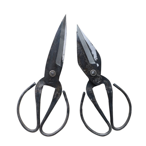 Purely hand-forged large scissors, iron sheets for killing chickens and turtles, strong kitchen old-fashioned iron scissors, rubber leather, wool