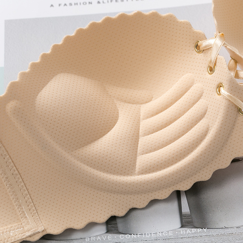 Sujetador sin tirantes de una sola pieza B sujetador antideslizante inalámbrico push up soporte superior Soporte de Palma sin costuras ropa interior brillante sujetador de mujer