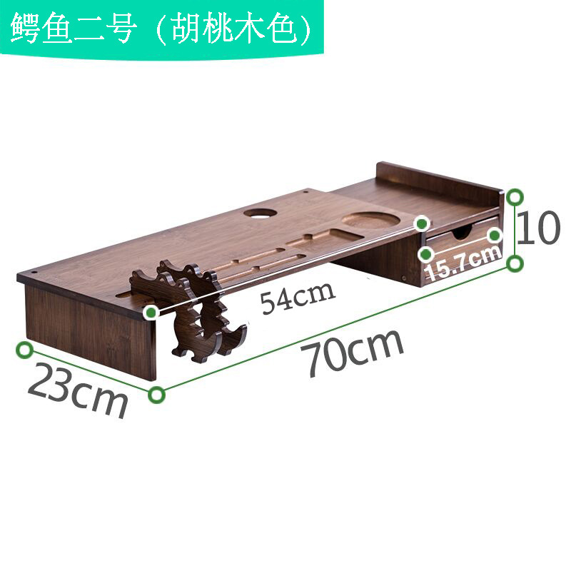 Directo de fábrica del monitor de la computadora soporte de color nogal teclado de escritorio caja de almacenamiento pantalla planteada rack de almacenamiento