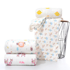 High-density six-layer gauze pleated printed absorbent children's quilt baby bath towel infant towel quilt kindergarten blanket