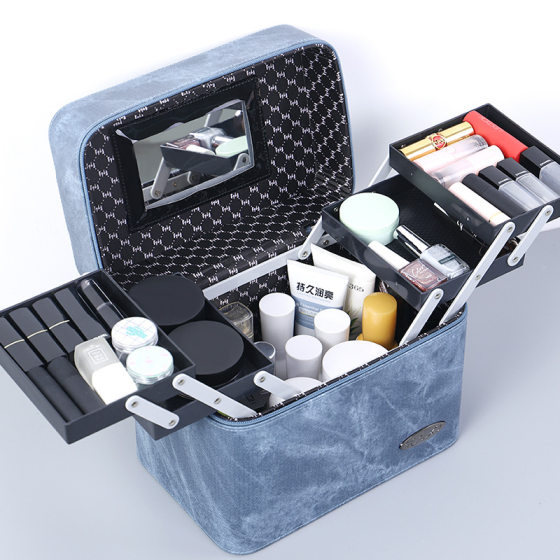Cosmetic Bag Large Capacity Internet Trendy Storage Box Portable ins Style Super Fire Box Multifunctional Multi-layer Portable Women's Simple