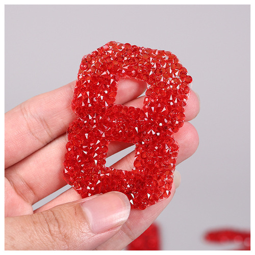 Handmade digital hot-drill diamond patch hot-fix patch rhinestone tip diamond back glue number custom size color