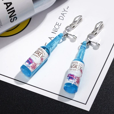 Blue Beer Bottle [ear clip] 9261