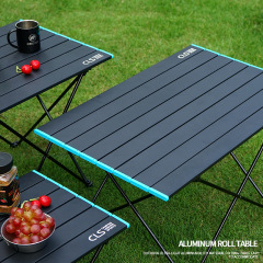 New folding table aluminum alloy lightweight barbecue table outdoor portable picnic table self-driving camping aluminum plate table large