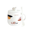 Cute cartoon ceramics, coffee cup for beloved suitable for men and women with glass