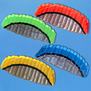 Weifang Hongyun kite wholesale foreign trade logo nylon soft double line umbrella four colors red blue green yellow soft rainbow umbrella