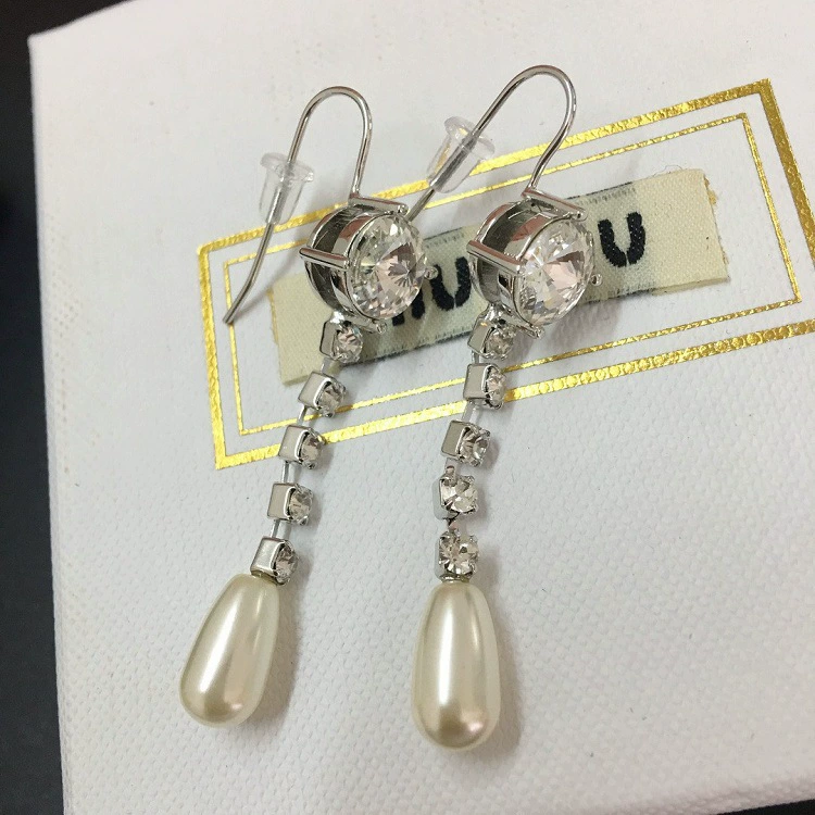 Серьги из жемчуга, длинный маленький подвес с кисточками, интернет-знаменитость