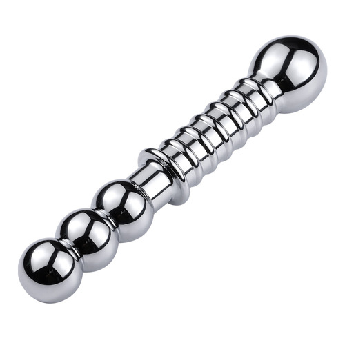 Metal double-head anal plug for men and women, double faucet anal expansion masturbation device, adult products, alternative toys