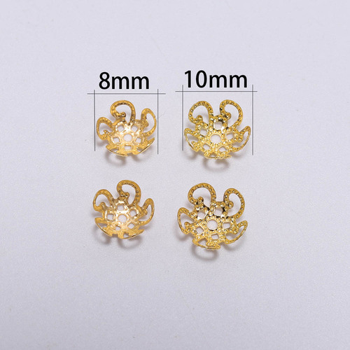 Six-color hollow flower tray DIY jewelry accessories material natural stone bead cap flower spacer bead pendant loose bead flower tray