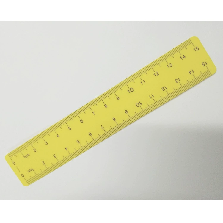 Специальные распродажи на складе можно использовать в качестве небольшого подарка однотонной желтой линейки из ПВХ.