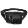 Black, crocodile print