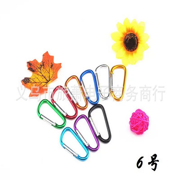 No. 6 D Type Quick Release Buckle Carabiner 6 # Aluminum Alloy Carabiner Outdoor Hook Quick Hanging