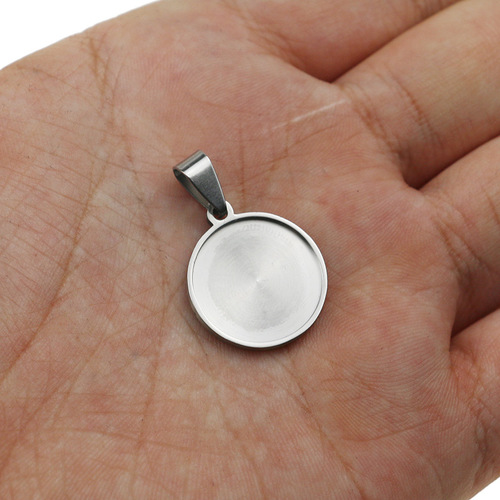 Stainless steel pendant integrated empty support time sapphire titanium steel bottom support accessories round base tray finely carved bottom