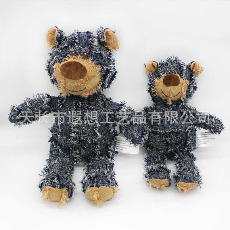 Nuevo estilo europeo y americano mascota peluche oso juguete perro mordedura sonido tres colores oso juguete tamaño opcional