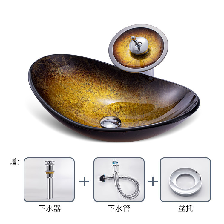 Boveiya baño lavabo de vidrio templado estilo Nórdico mesa de arte lavabo cuarto de baño lavabo