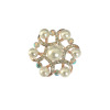 Pin, bag accessory from pearl lapel pin, flowered