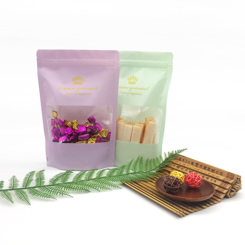 Wedding Heart-shaped Candy Bag Green Purple Red and Yellow Leisure Food Biscuit Fruit Colorful Flower Tea Packaging Bag