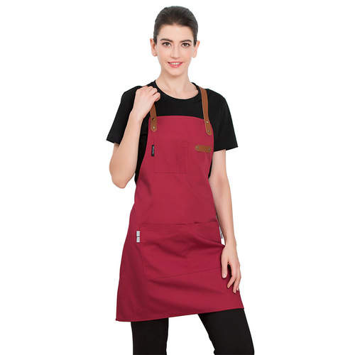Wholesale Canvas Apron Manufacturer Kitchen Restaurant Anti-Stain Apron Adult Workwear Apron with Logo Printing