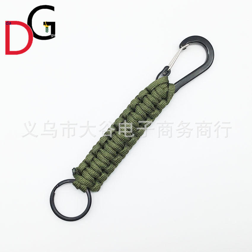 Amazon productos paraguas cuerda llavero negro montañismo primavera hebilla clave colgante paraguas al aire libre cuerda tejida llavero