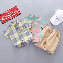跨境童裝夏季新款童裝夏裝男童寶寶嬰幼兒童套裝短袖套裝兩件套潮