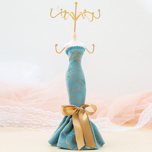 跨境流行复古欧式个性孔雀蓝烫金首饰架展示架婚庆结婚礼品礼物