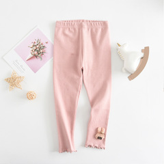 Children's clothing manufacturer, little rabbit decoration girls' leggings, spring and autumn children's pants, cotton, medium and small children's pants