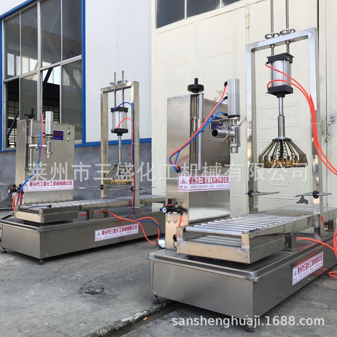 莱州厂家供应三合一灌装压盖一体自动化机油漆涂料灌装机