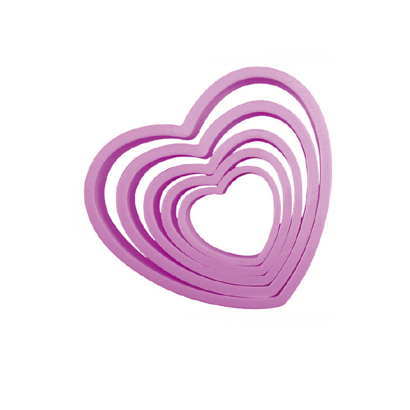 Suministro transfronterizo amor plástico galleta molde fondant molde color al azar DIY dibujos animados pan al vapor molde para hornear