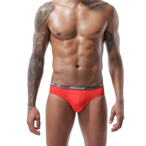 New men's underwear, young sexy and comfortable solid color modal sports loose breathable trendy men's briefs