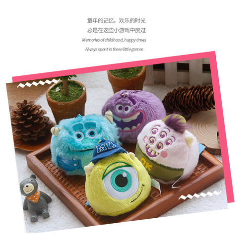 Cartoon Plush Toy Cute Wall Hanging Doll Grogu Strawberry Bear Three-Eyed Monster Stress Relief Plush Figure Decor