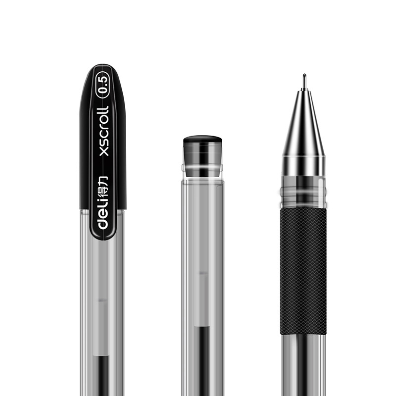 Deli S55 pluma de gel 0,5mm recarga examen estudiante negro pluma de agua oficina de negocios firma pluma papelería de oficina