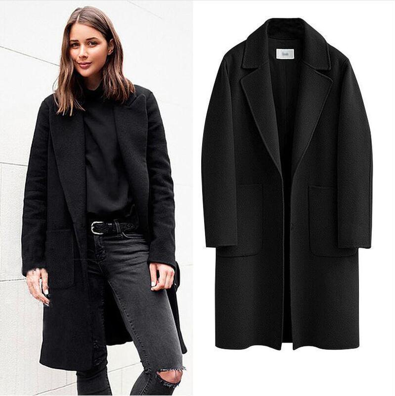Cross-border in stock Autumn and Winter Double-sided Woolen Coat European and American Women's New Woolen Coat Long Loose Woolen Coat Women