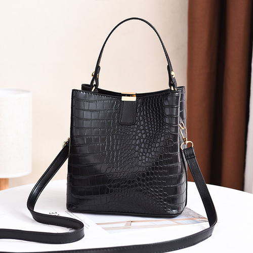 Bags for women  spring and summer new fashion bucket bag Korean style women's stone pattern portable shoulder crossbody bag fairy bag