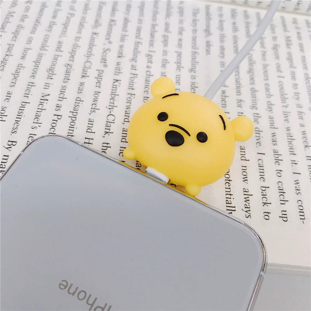 Q version of the cartoon data cable protective cover is suitable