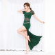 Practice Dance Clothing Adult Women's Spring Summer Autumn Belly Dance Clothing Modal Lace Stitching Slim-fit Oriental Dance Dress