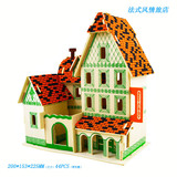 Деревянная трехмерная головоломка, домик, вилла, игрушка, французский стиль, DIY