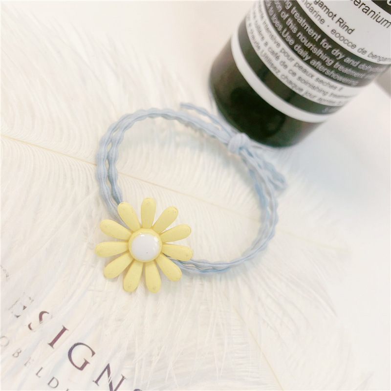 Japón y Corea del Sur lindos anillos de cabello azul pálido chicas amorosas cuerdas de cabeza nudo arco de perlas cordón de goma cuerdas de cabello