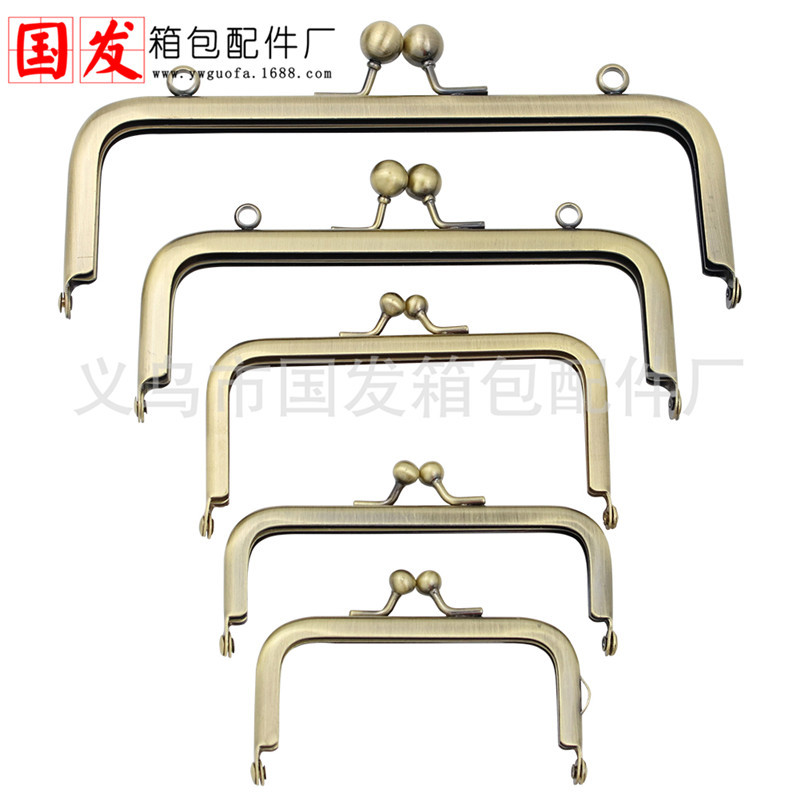 No agujero 8.5CM 10.5 15 18.5cm cuadrado bronce oro oro serie accesorios de bolsa de oro