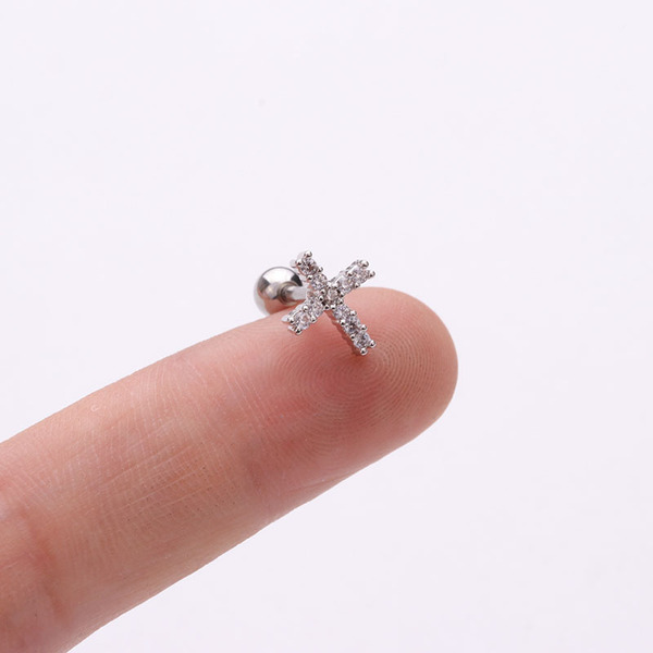 earrings with zircon stainless steel