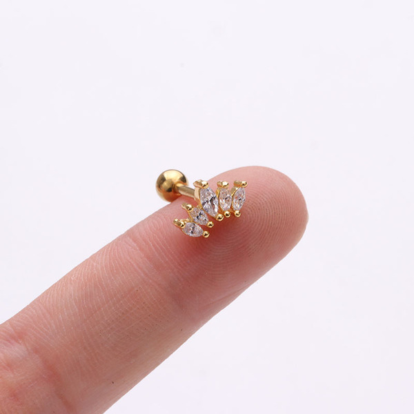 earrings with zircon stainless steel