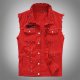 Trendy men's spring/summer autumn vest red Korean style slim fit handsome rivet sleeveless vest trendy vest