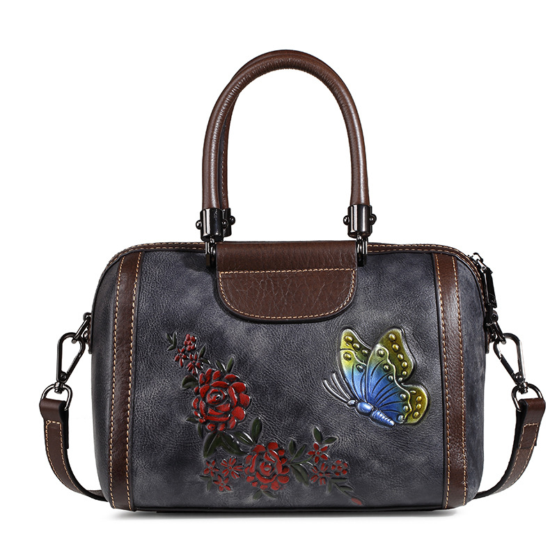 New Genuine Leather Handheld Pillow Casual Head Layer Cowhide Single Shoulder Oblique Straddle Women's Bag_voghion.com