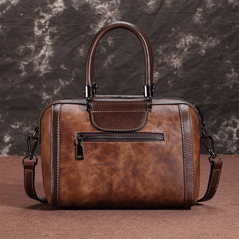 New Genuine Leather Handheld Pillow Casual Head Layer Cowhide Single Shoulder Oblique Straddle Women's Bag_voghion.com