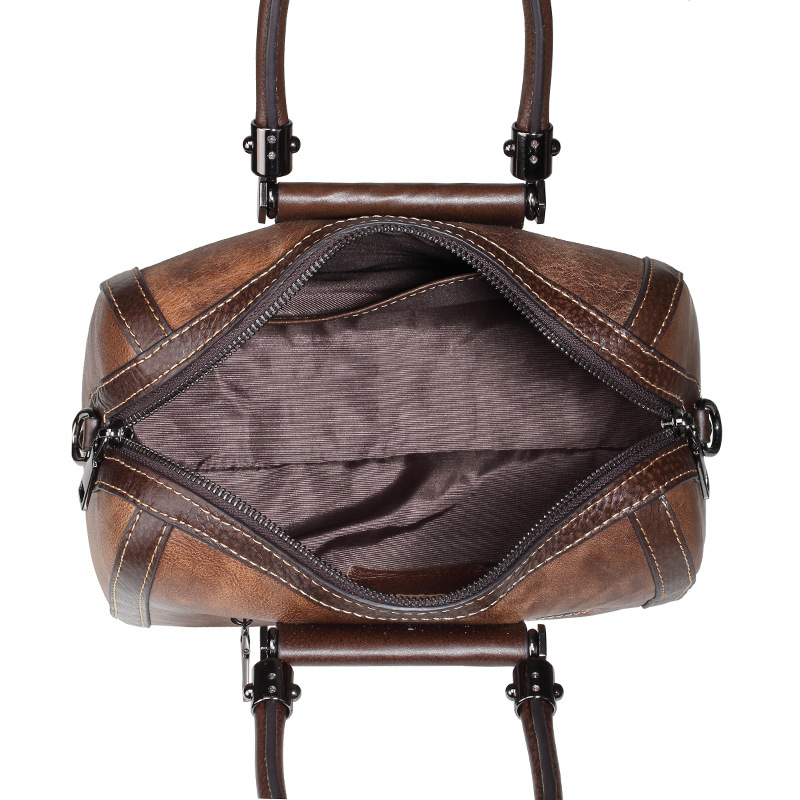 New Genuine Leather Handheld Pillow Casual Head Layer Cowhide Single Shoulder Oblique Straddle Women's Bag_voghion.com