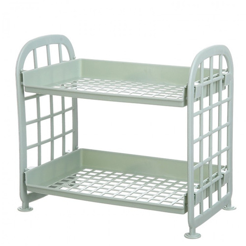 Kitchen bathroom double-layer hollow storage rack cosmetics desktop storage rack living room hollow gap storage rack