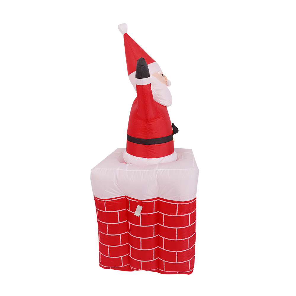 Explosiones transfronterizas inflables de 1.6 metros de Papá Noel elevación de chimenea inflada para el anciano brillante regalo de decoración de Navidad
