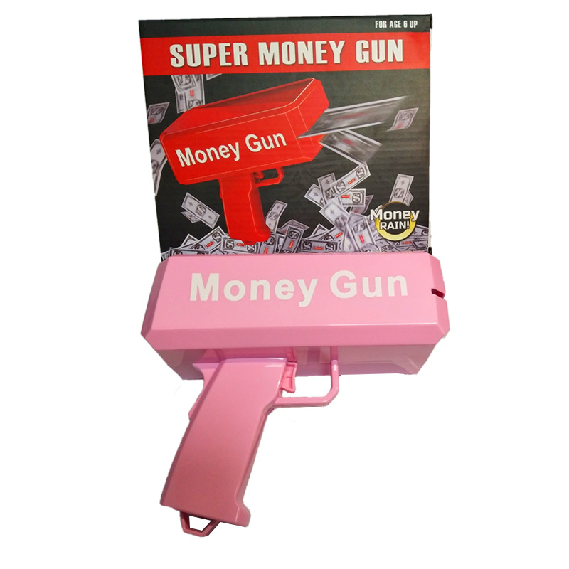 Super Money Gun eléctrico pulverizador de dinero creativo de reducción de presión pistola de billetes de dólar escupir juguetes pistola