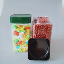 批发坚果干果密封罐厨房收纳储物瓶塑料瓶 pet透明方形密封罐